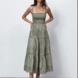 Zara Openwork Embroidered Dress